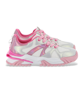 Zapatillas brillantes blanco, rosa (37), Plano, Cordones, Casual, moda infantil