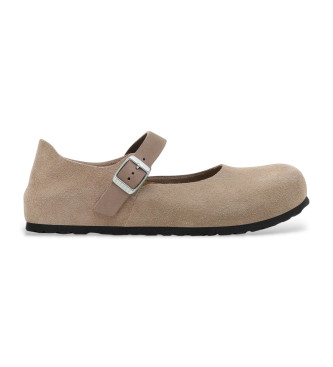 Birkenstock para mujer. 1030432 Bailarinas de ante Mantova taupe (38), Plano, Hebilla, Casual