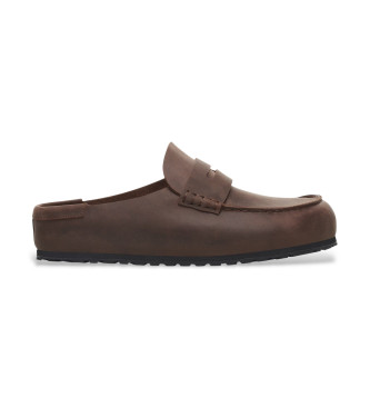 Birkenstock unisex. 1029617 Mocasines de Piel Naples Wrapped marrón oscuro (42), Plano, Ninguno, Casual