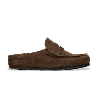 Birkenstock Mocasines Naples Wrapped de piel (Ajuste Estrecho) marrón