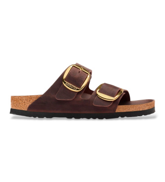 Birkenstock Sandalias de Piel Arizona Big Buckle Oiled (Ajuste Estrecho) marrón