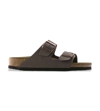 Birkenstock Sandalias de Piel Arizona Birko-Flor Nubuck (Ajuste Estrecho) marrón