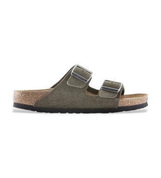 Birkenstock para mujer. 1025047 Sandalias de Piel Arizona Leve verde (38), Plano, Ninguno, Casual