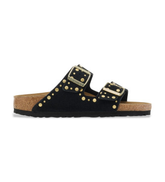 Birkenstock para mujer. 1030348 Sandalias de Piel Arizona Rivet negro (37), Plano, Ninguno, Casual