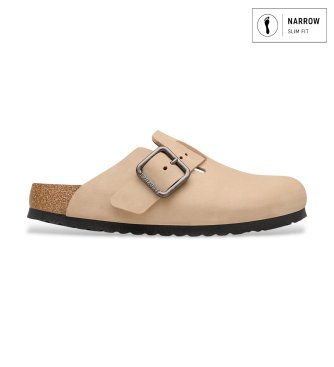 Birkenstock för män. 1031573 Sandaler i läder Boston Wire Buckle (Smal passform) sand (44), Beige, Karta, Nobuck, Spänne, Casual