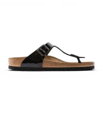 Birkenstock Sandalias Gizeh Birko-Flor Patent (Ajuste Regular) negro