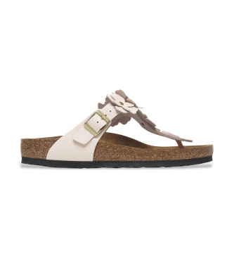 Birkenstock para mujer. 1029304 Sandalias de Piel Gizeh Flower Embellishment rosa claro (39), Plano, Hebilla, Casual