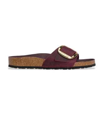 Birkenstock para mujer. 1028031 Sandalias de Piel Madrid Big Buckle Leoi burdeos (38), Plano, Ninguno, Casual, Granate