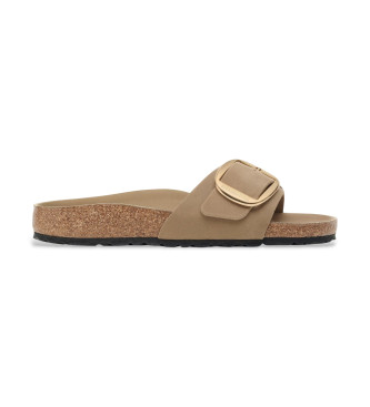 Birkenstock para mujer. 1030467 Sandalias de Piel Madrid Big Buckle marrón claro (39), Plano, Ninguno, Casual