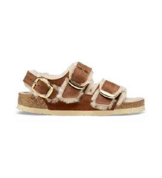Birkenstock para mujer. 1025455 Sandalias Milano Big Buckle marrón (42), Plano, Hebilla, Casual