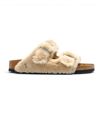 Birkenstock Sandalias rizona Shearling Rivet Logo (Ajuste Regular) beige