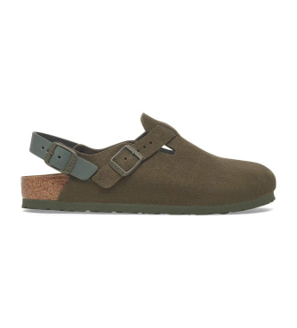 Birkenstock Zuecos de Piel Tokio (Ajuste Regular) verde