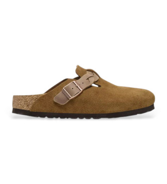 Birkenstock para mujer. 1026713 Zuecos Boston Braided de ante marrón (39), Plano, Ninguno, Casual