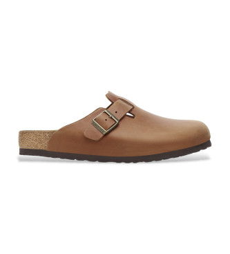 Birkenstock para hombre. 1028310 Zuecos de Piel Boston marrón (47), Plano, Ninguno, Casual