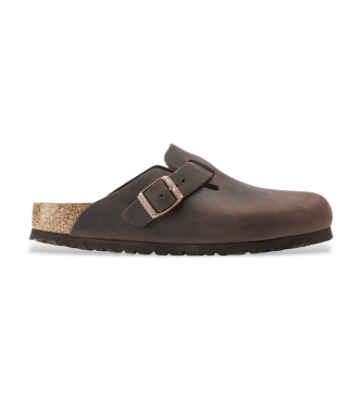 Birkenstock para hombre. 860131 Zuecos de Piel Boston marrón (43), Plano, Ninguno, Casual