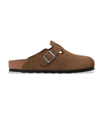 Birkenstock unisex. 1030861 Zuecos de Piel Boston Braided marrón (36), Plano, Ninguno, Casual