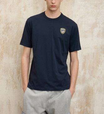 Blauer para homem. 25SBLUH02194 T-shirt com logótipo Gommatofaxon marine (L), Casual, Algodão, Manga curta, Marinho