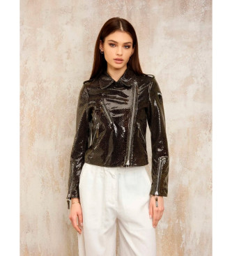 Blauer para mujer. 25SBLDL02396 Chaqueta de cuero Vintage Cherry negro (M), Casual, Piel