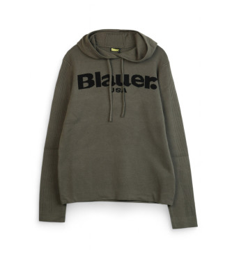 Blauer para hombre. 24WBLUM09308 Jersey logotipo verde (L), Casual, Algodón, Blauer outlet 2024.