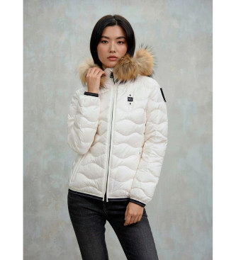Blauer para mujer. 25WBLDC03096 Plumífero con borde de piel Aldie blanco (S), Casual, Nylon