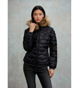 Blauer para mujer. 25WBLDC03096 Plumífero con borde de piel Aldie negro (M), Casual, Nylon