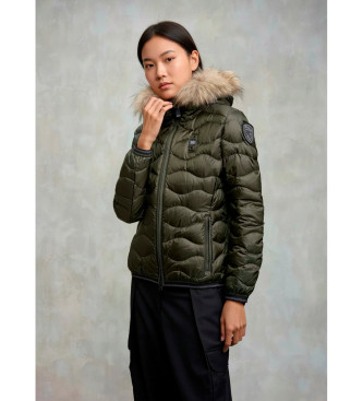 Blauer para mujer. 25WBLDC03096 Plumífero con borde de piel Aldie verde (XL), Casual, Nylon