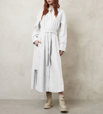 Blauer para mujer. 24SBLDV01277 Vestido Cinturón blanco (XS), Casual, Algodón, Manga larga