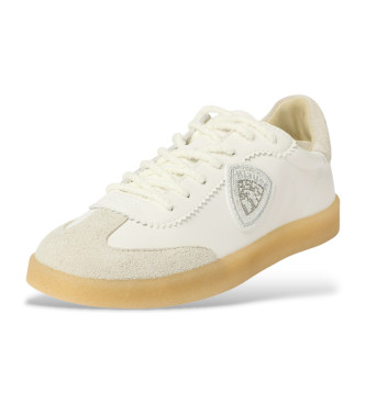 Blauer para mujer. S6AURORA01 Zapatillas Aurora 01 blanco (39), Piel, Plano, Ante, Cordones, Casual