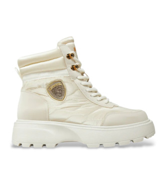 Blauer para mujer. F4BLANCA03 Zapatillas de piel Blanca 03 blanco (39), 1 a 3cm, Cordones, Casual