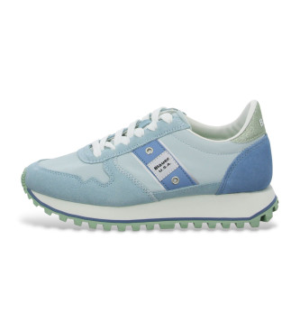 Blauer para mujer. S5MILLEN03 Zapatillas de piel Millen 03 azul (36), Plano, Cordones, Casual, Nylon