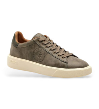 Blauer para hombre. F5BUCK01 Zapatillas de piel Scarpa taupe (43), Plano, Cordones, Casual