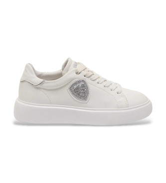 Blauer para mujer. S6VENUS01 Zapatillas de Piel Venus blanco (39), Plano, Cordones, Casual