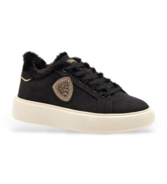Blauer para mujer. F5VENUS05 Zapatillas de piel Venus negro (37), 1 a 3cm, Cordones, Casual