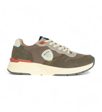 Blauer para hombre. F4RAY02 Zapatillas Ray 02 verde (41), Piel, Plano, Cordones, Casual, Blauer outlet 2024.