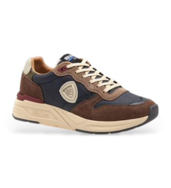 Blauervoor mannen. F5RAY02 Ray marine leren sportschoenen (43), Leer, Blauw, Plat, Veters, Casual, Marineblauw