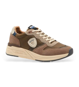 Blauervoor mannen. F5RAY02 Ray taupe leren sportschoenen (43), Leer, Plat, Veters, Casual