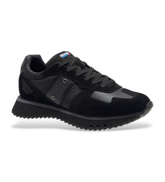 Blauervoor mannen. F4TOKYO01 Tokio 01 leren sportschoenen zwart (40), Leer, Plat, Veters, Casual