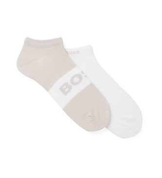 BOSS para hombre. 50469720 Set 2 calcetines tobilleros beige, blanco (43-46), Homewear, Algodón