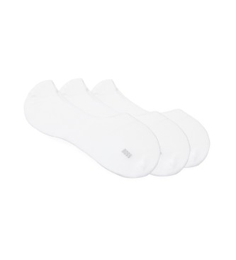 BOSS para hombre. 50541442 Set de 3 calcetines invisibles blanco (45-46), Homewear, Algodón