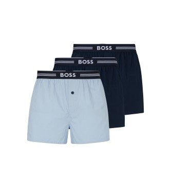 BOSS para hombre. 50480034 Pack 3 Bóxers Woven marino (S), Azul, Homewear, Algodón