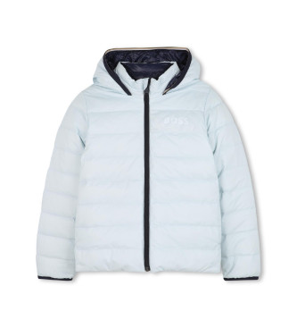 BOSS para niño. J52398 Chaqueta Acolchada azul claro (13/14años= 157/162cm), Casual, Poliéster, moda infantil