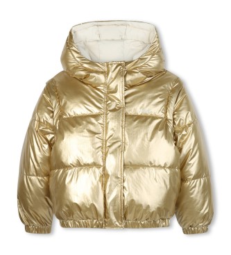 BOSS para niña. J52430 Anorak Reversible dorado (8años= 126cm), Casual, Sintético, moda infantil