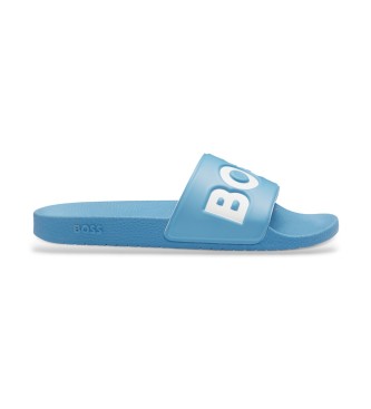 BOSS para hombre. 50536835 Chanclas Aryeh azul (45), Plano, Ninguno, Beachwear, Turquesa