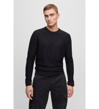 BOSS para hombre. 50501762 Jersey Avac negro (S), Casual, Lana, Manga larga
