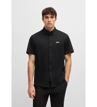 BOSS para hombre. 50533149 Camisa Motion negro (M), Casual, Sintético, Manga corta