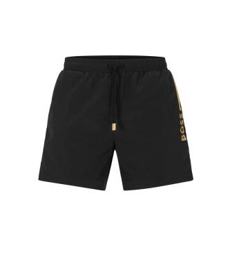 BOSS para hombre. 50484440 Bañador Logo Metalizado negro (M), Beachwear, Poliamida