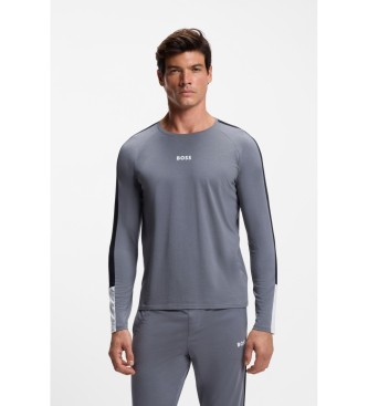 BOSS para hombre. 50554773 Pijama de algodón con apliques en contraste gris (L), Casual, Homewear, Manga larga