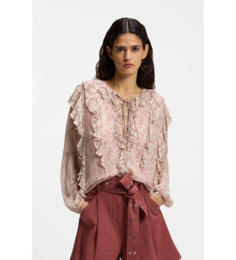 BOSS para mujer. 50557702 Blusa Borma rosa (M), Casual, Viscosa, Manga larga