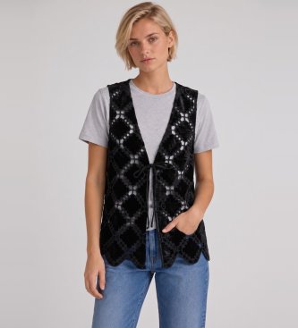 BOSS para mujer. 50568262 Chaleco Ileana negro