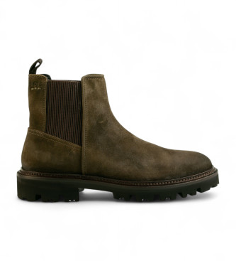 BOSS para hombre. 50552572 Botines de piel Chelsea Julyo verde (44), Plano, Ninguno